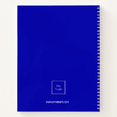 Koninklijk blauw wit monogram zakelijk logo notitieboek (Achterkant)
