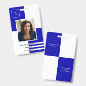 Koninklijk blauw wit profielfotobedrijf badge (Voor- en achterkant)