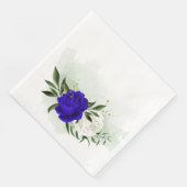 koninklijk blauw & witte bloemen groen servet (Hoek)