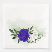koninklijk blauw & witte bloemen groen servet (Voorkant)