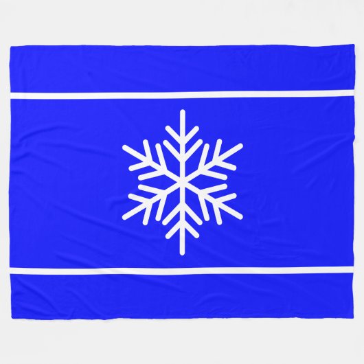 Koninklijk blauw witte sneeuwvlok horizontale stre fleece deken (Voorkant (Horizontaal))