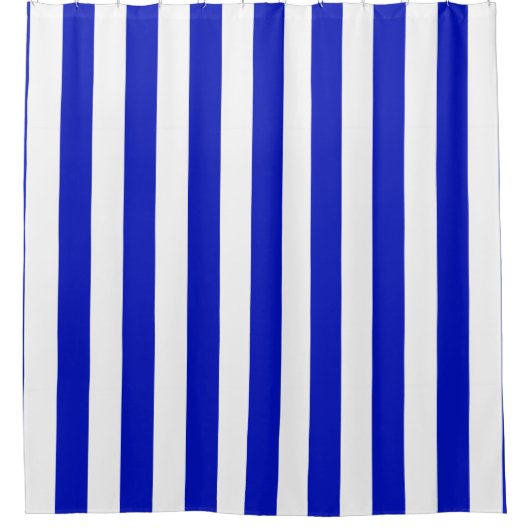 Koninklijk Blauw Witte Verticale Streep NL #1 Douchegordijn (Voorkant)