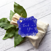Koninklijk blauw zilver bedankt bedankjes labels