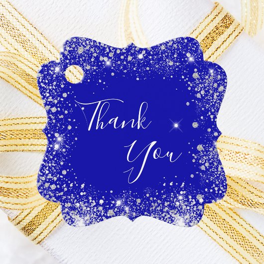Koninklijk blauw zilver bedankt bedankjes labels