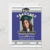 Koninklijk Blauw Zilver Elegante Foto Afstudeerfee Kaart (Voorkant)