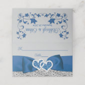 Koninklijk Blauw, Zilver, Grijs Liefdesharten Brui Plaatskaartje (Buitenkant ongevouwen)