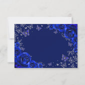 Koninklijk Blauw Zilver Quinceanera Bedankkaart (Achterkant)