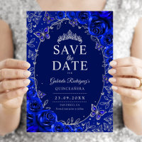 Koninklijk Blauw Zilver Quinceanera Bloem