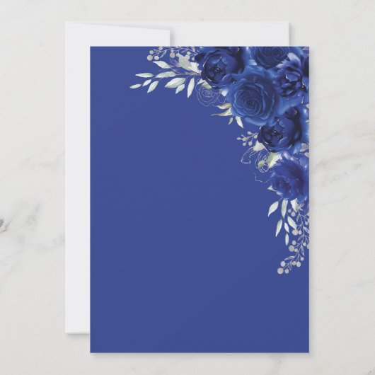 Koninklijk Blauw Zilver Quinceañera Mis Quince 15  Kaart (Achterkant)