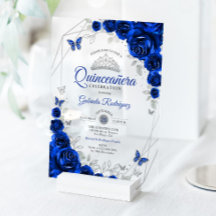 Koninklijk Blauw Zilveren Bloemstuk Quinceanera