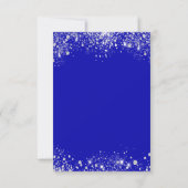 Koninklijk blauw zilveren glitters glinsteringen s bedankkaart (Achterkant)