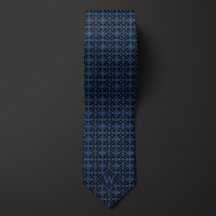 Koninklijk Blauw & Zwart Arabesk Monogram