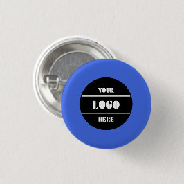 Koninklijk blauwe aanpasbare effen ronde knopspeld button 3,2 cm