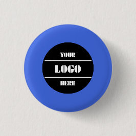 Koninklijk blauwe aanpasbare effen ronde knopspeld button 3,2 cm