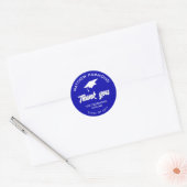 Koninklijk Blauwe Afstudeerklasse Bedankt Afstudee Ronde Sticker (Envelop)