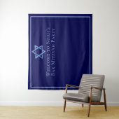 Koninklijk Blauwe Bar Mitzvah-feestfoto booth Wandkleed (In situ)