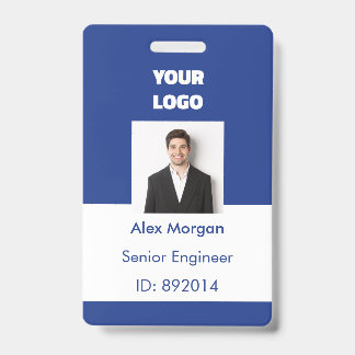 Koninklijk Blauwe Bedrijfsleiders Foto ID-badge Badge