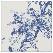 Koninklijk Blauwe Bloem Tak Toile