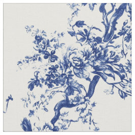 Koninklijk Blauwe Bloem Tak Toile Stof