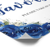 Koninklijk blauwe bloem vlinders Quinceañera favor Poster (Hoek)