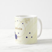 koninklijk blauwe bloemen gouden bladeren marmer koffiemok (Voorkant rechts)