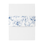 Koninklijk Blauwe Bloementuin Monogram Bruiloft Uitnodigingen Wikkel (Achterkant Voorbeeld)