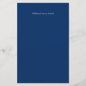 Koninklijk Blauwe Bloemige Budget Trouw Uitnodigin (Achterkant)