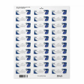 Koninklijk Blauwe Bloemige Quinceanera 16 Retourad Etiket (Full Sheet)