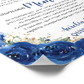 Koninklijk Blauwe Bloemige Quinceanera 16 Ter lief Poster (Hoek)