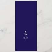 Koninklijk Blauwe Bloemige Trouwmenu Menu (Achterkant)
