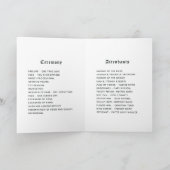 Koninklijk Blauwe Bloemige Uilen Gotische Bruiloft Programma (Binnen)