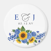 Koninklijk Blauwe Bloemige Zonnebloemen Moderne Tr