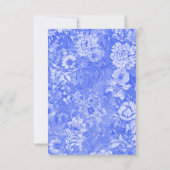 Koninklijk Blauwe Bloemrijke Victoriaanse Bruiloft Bedankkaart (Achterkant)