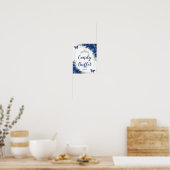 Koninklijk blauwe bloemrozen Quinceañera snoepbuff Poster (Keuken)