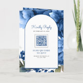 Koninklijk Blauwe Bloemstuk Metsondeel QR Code Bru (Achterkant)