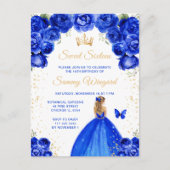 Koninklijk Blauwe Blonde Haren Prinses Sweet Sixte Briefkaart (Voorkant)
