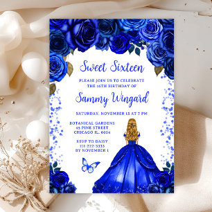 Koninklijk Blauwe Blonde Haren Prinses Sweet Sixte Kaart