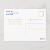 Koninklijk Blauwe Blonde Haren Prinses Verjaardags Briefkaart (Achterkant)