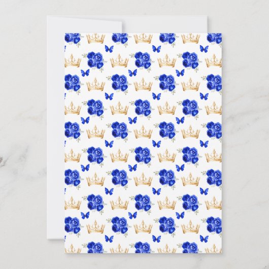 Koninklijk Blauwe Blonde Haren Prinses Verjaardags Kaart (Achterkant)