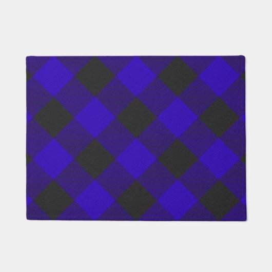 Koninklijk Blauwe Buffalo Plaid Ingangsdecoratie Deurmat (Voorkant)