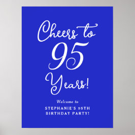Koninklijk Blauwe Cheers voor 95 Jaar Verjaardag P Poster