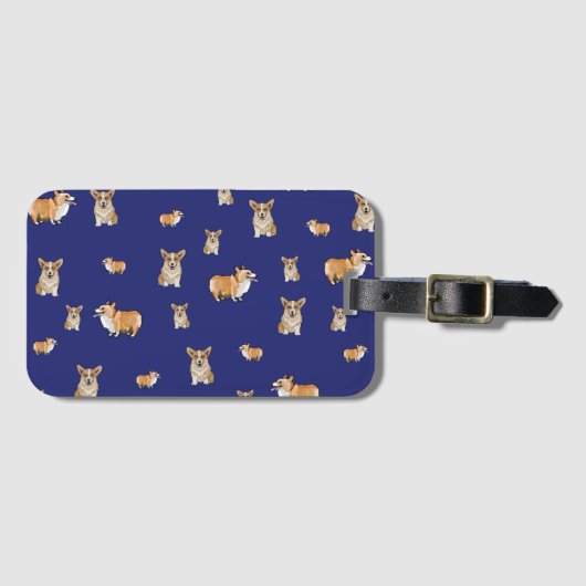 Koninklijk Blauwe Corgi Bagagelabel (Voorkant (horizontaal))