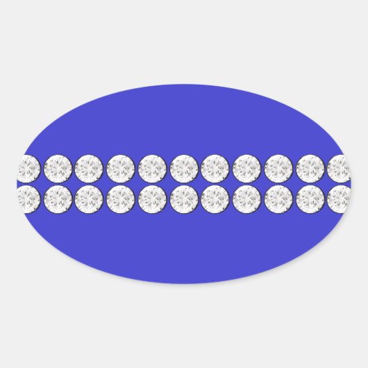 Koninklijk Blauwe Diamant Ovale Sticker (Voorkant)