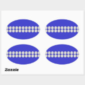 Koninklijk Blauwe Diamant Ovale Sticker (Vel)
