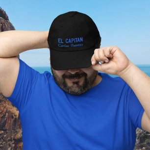 Koninklijk blauwe draden El Capitan vissen Geborduurde Pet