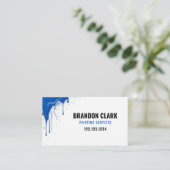 Koninklijk Blauwe Drip Hoekspatdesign Schilderij Visitekaartje (Staand voorkant)