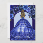 Koninklijk Blauwe Elegante Quinceañera Prinses Fee Kaart (Voorkant)