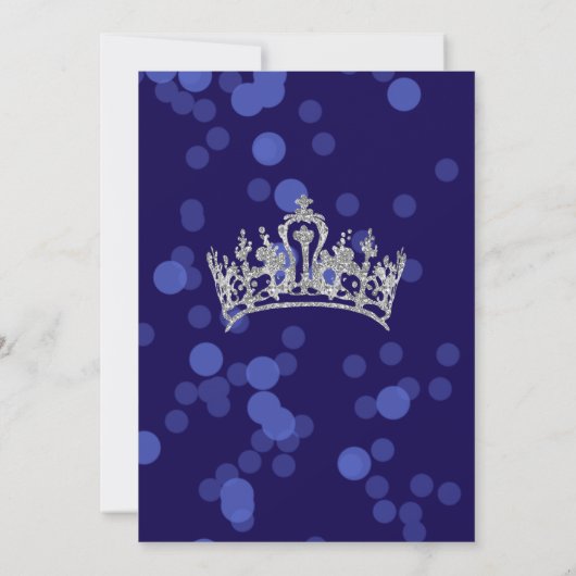 Koninklijk Blauwe Elegante Quinceañera Prinsessen Kaart (Achterkant)