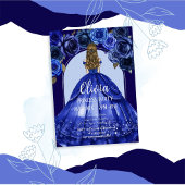 Koninklijk Blauwe Elegante Quinceañera Prinsessen  Kaart