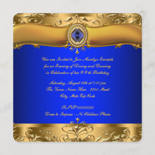 Koninklijk Blauwe en Gouden Feest Kaart